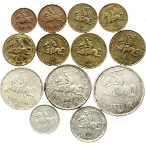 Lithuania 1 Centas - 10 Litu 1925-1936 Lot of 13 Coins