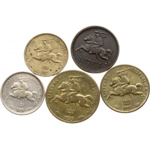 Lithuania 5 Centai - 1 Litas 1925-1936 Lot of 5 coins