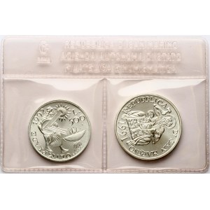 San Marino 500 & 1000 Lire 1992 R Barcelona Olympics Set Lot of 2 coins
