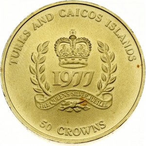 Turks and Caicos Islands 50 Crowns 1977 Silver Jubilee