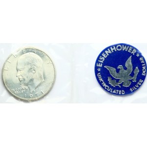 USA 1 Dollar 1971 S 'Eisenhower Dollar' & Token