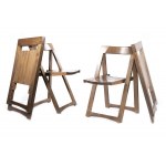Set of 4 Trieste Folding Chair for Bazzani, Folding wooden chairs designed by Jacober for Bazzani