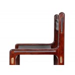 Set of 6 vintage chairs Nautical Style, Set of 6 vintage chairs made by Gallotti and Radice in rosewood, leather and brass.