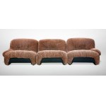 Sofa set Malù, Rare Sofa model consisting of four standard modules, two of them with armrests and one corner module. Structure in Abs and polyurethane foam; upholstery in fabric.