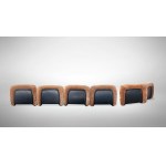 Sofa set Malù, Rare Sofa model consisting of four standard modules, two of them with armrests and one corner module. Structure in Abs and polyurethane foam; upholstery in fabric.
