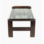 Coffee Table, Vintage coffee table made of mahogany with glass top.
