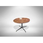 Vintage table, Vintage table with wooden top and adjustable black steel legs.