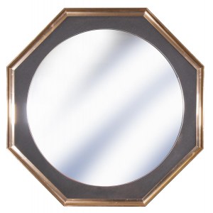 Wall Mirror, Octagonal brass mirror.