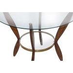 Coffee Table, Coffee table in beech wood with glass shelves and brass fittings.