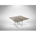 Table, Chromed brass table made to an original design by Romeo Rega for Metalarte in 1970.