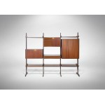 Self Standing Bookshelf, Elegant wooden bookcase made by Vittorio Dassi in the 1970s.