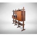Self Standing Bookshelf, Elegant wooden bookcase made by Vittorio Dassi in the 1970s.