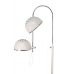 Vintage Floor Lamp, Lamp with two adjustable lights and shade made of sheet glass. 