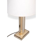 Vintage Table Lamp Alain Delon, Table Lamp Alain Delon is a design lamp realized for Maison Jansen in the 1970s. A brass lamp with a white lampshade.