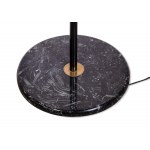 Vintage floor lamp, A beautiful three lights metal and brass lamp with a base in black marble. 