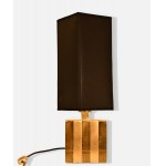 Vintage table lamp, Elegant table lamp with brass base and black shade.