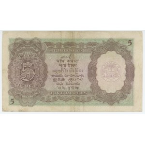 British India 5 Rupees 1937 (ND)
