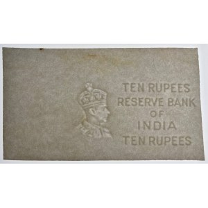 British India 10 Rupees Watermark Note from Sunken Ship 1937 (ND)