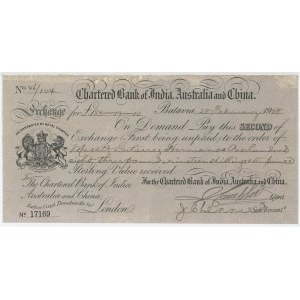 Indonesia Chartered Bank of India Australia and China Bill of Exchange for £183.19.10. Batavia 1908