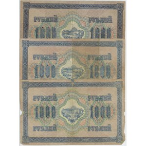 Russia 3 x 1000 Roubles 1917