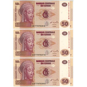 Congo 3 x 50 Francs 2007