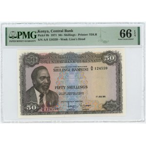 Kenya 50 Shillings 1971 PMG 66EPQ Gem UNC