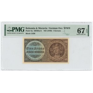 Bohemia & Moravia 1 Koruna 1940 (ND) PMG 67 EPQ