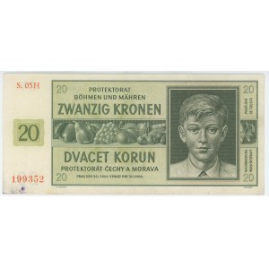 Bohemia & Moravia 20 Korun 1944