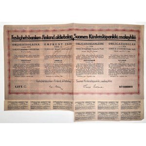 Finland Suomen Kiinteistöpankki OY 4.5 % Bond for 1000 Finish Marks Litt C 1924