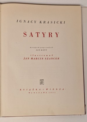 KRASICKI Ignacy - SATIRES Illustrations by SZANCER, Wyd.1952