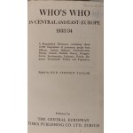 WHO'S WHO IN CENTRAL AND EAST-EUROPE 1933/34