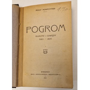 NOWACZYŃSKI Adolf - POGROM RAMOTY I GAWĘDY Wydanie 1921