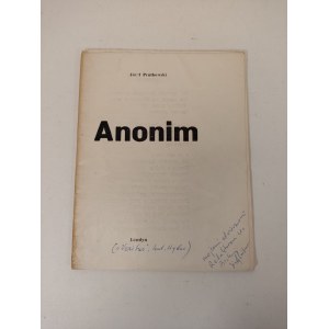 PRUTKOWSKI Józef - ANONIM DEDYKACJA OD AUTORA