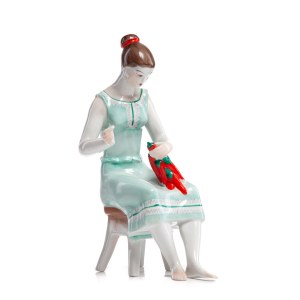 Figurka Kobieta z papryką, Wytwórnia Porcelany Hollóháza