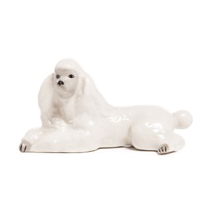 Lying Poodle figurine, Lomonosov.