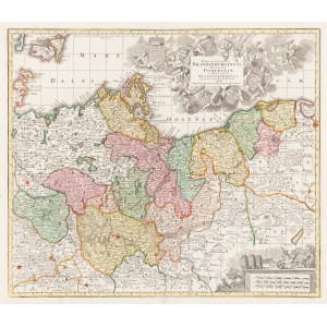 Tobias Conrad Lotter (1717 - 1777 Augsburg), Mapa dawnego Księstwa Pomorskiego wwraz z terenami przyległymi, 1750