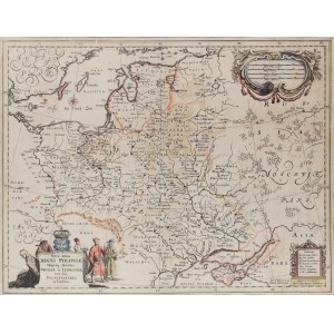 Danckert Danckerts (1634 Amsterdam - 1666 Amsterdam), Mapa Polski, Litwy i Ukrainy (Nova totius Regni Poloniae), 1657