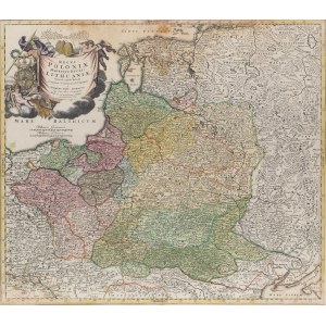 Johann Baptist Homann (1663 - 1724 ), Map of the Polish-Lithuanian Commonwealth and Prussia, 1715