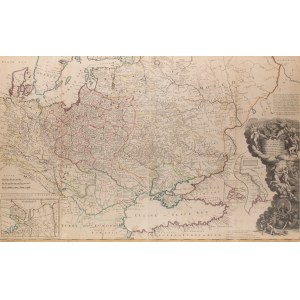 Herman Moll (1654 - 1732 Londyn), Mapa Rosji, Polski, Chanatu Krymskiego i Morza Czarnego, 1722