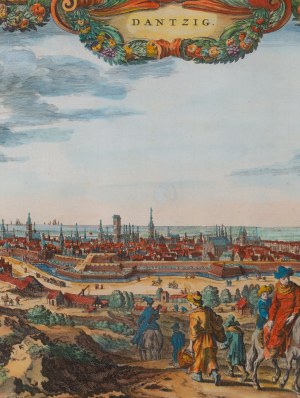 Nicolaes Visscher I (1618 Amsterdam - 1679 Amsterdam), Widok Gdańska od południowego zachodu, 1650