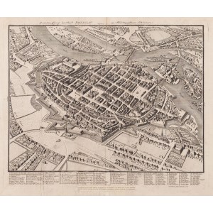 Johann David Schleuen (1711 - 1771 ), Aksonometryczny plan Wrocławia, 1740