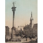 Nieznany rytownik, XIX w., Plac Zamkowy w Warszawie (La Piazza di Varsavia), około1860