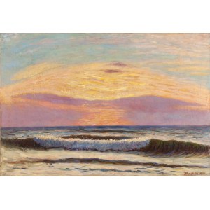 Włodzimierz Nałęcz (1865 Kiev - 1946 Jeruzal near Skierniewice), Sunset over the Baltic Sea, 1925