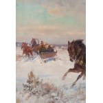 Ignacy Zygmuntowicz (1875 Warsaw - 1947 Lodz), On the way to the hunt, 1st half of the 20th century.