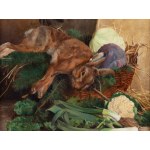 Michał Gorstkin Wywiórski (1861 Warszawa - 1926 Warszawa), Martwa natura z zającem, 1903