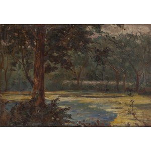 Wincenty Wodzinowski (1866 Igołomia bei Miechów - 1940 Kraków), Teich im Wald