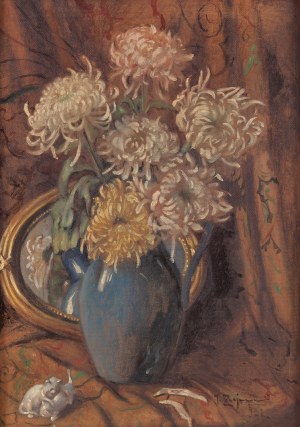 Józef Zając (1890 - 1974), Martwa natura z chryzantemami, 1922