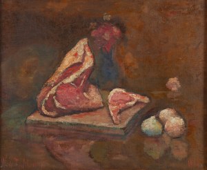 Włodzimierz Terlikowski (1873 Poraj k. Łodzi - 1951 Paryż), Martwa natura z mięsem i owocami, 1914