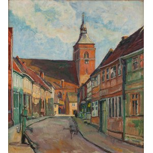 Ignacy Pinkas (1888 Jaslo - 1935 Krakow), View of St. Nicholas Church in Osterburg.