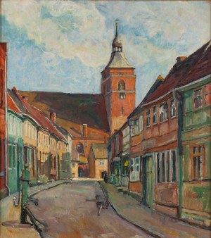 Ignacy Pinkas (1888 Jasło - 1935 Kraków), Widok na kościół św. Mikołaja w Osterburgu